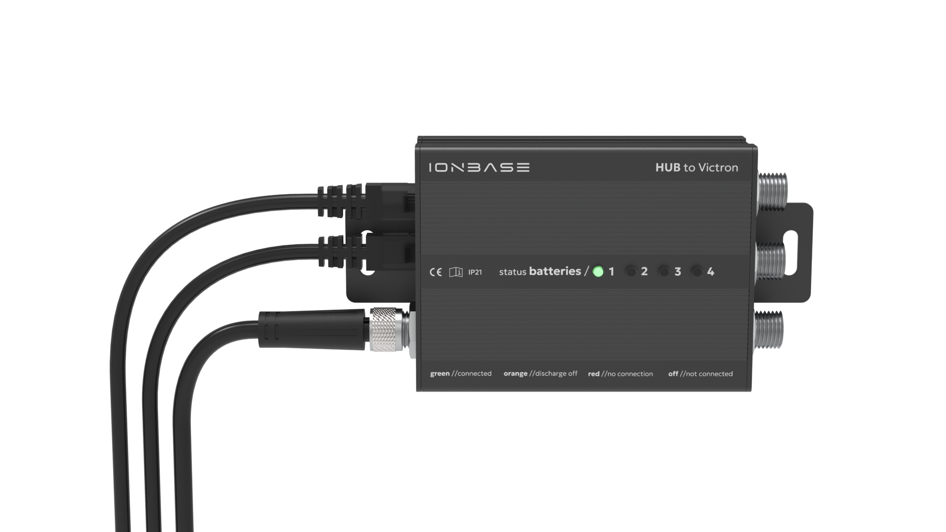 IONBASE hub to Victron - Front view with cables