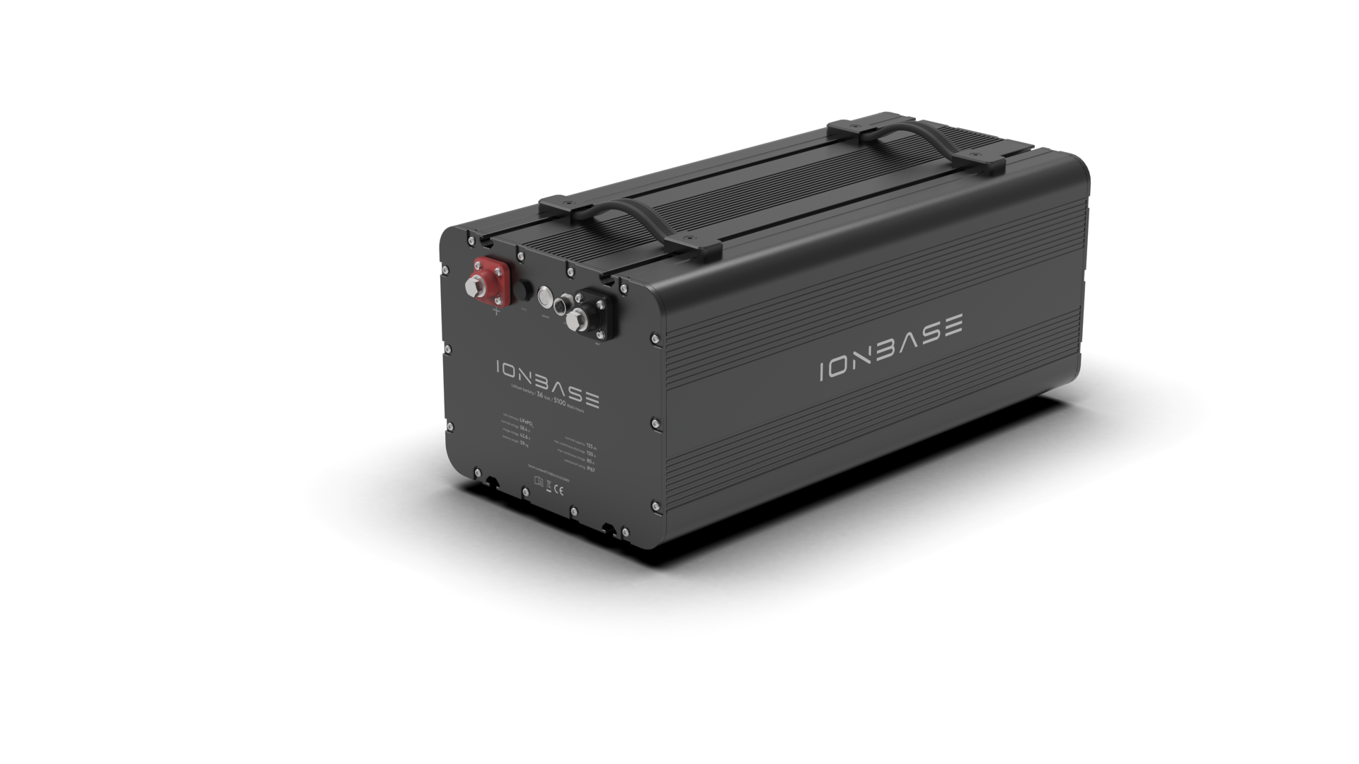 IONBASE Lithium Battery 36V 5100Wh Black - with handles